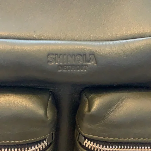 Shinola Top Zip Spruce Dark Green Leather Top Zip Messenger Bag - Picture 4 of 10